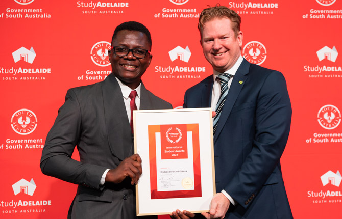 2022 International Student of the Year Winner, Chidozie Elvis Chidi-Ezeama from Nigeria